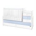 Letto MAXI PLUS NEW white+baby blue /lamelle anteriori rimosse/